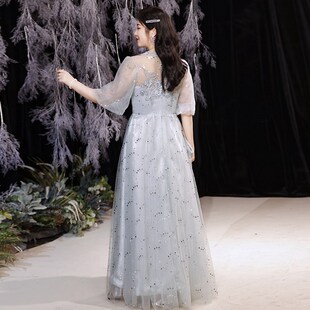 深V领礼服聚酯纤维晚礼服 修身 新品 适合成c人礼及表演晚礼服大码