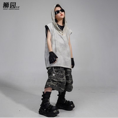 新选儿童街舞套装男k童美式嘻哈潮服女童酷帅爵士少儿hiphop穿搭