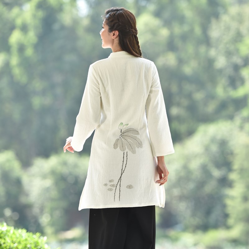 新选高档太极服女装新款棉麻加厚太极表演练功服S太极拳武术服装