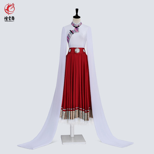 F长袖 舞蹈服上衣女甩袖 练习服民族风成人演出服 藏族水袖 新品