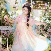 女孩绝美日常可穿公主裙 古z风国风古装 新品 汉服女童夏儿童新款