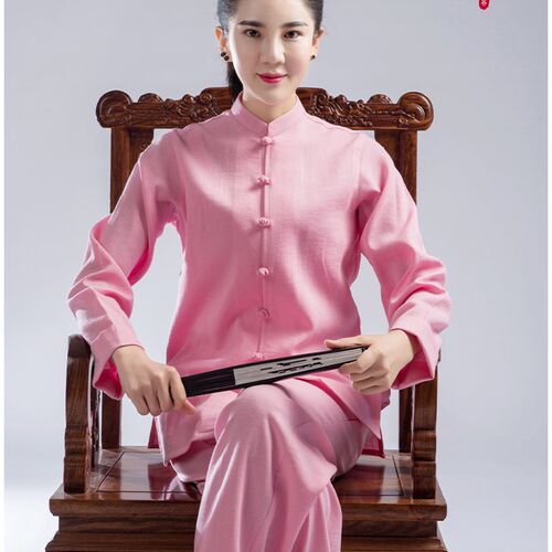 精选夏季b太极服 男女短袖中国风类薄棉麻武术练功晨练太极拳