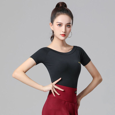 精选拉丁舞练功服女跳交谊舞上衣摩登舞大码舞Y衣恰恰舞蹈短
