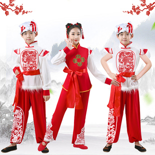 新选安塞腰鼓服装儿童秧歌舞x龙打鼓王小二陕西北民Q歌风表演出服