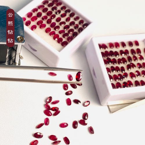 云熙钻钻天然鸽血红小精品红宝石颜色深邃晶体干净可来图定做款式