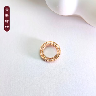 9K金万能扣头圆圈满钻9K金配件K金扣头多用吊坠连接扣手链项链