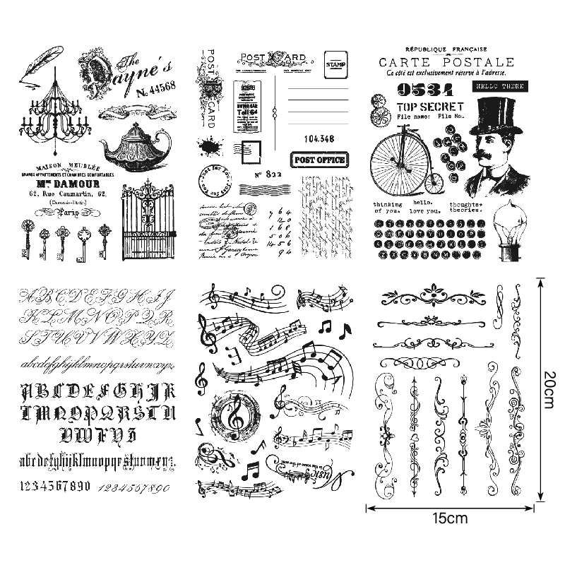 复古背景 透明印章 scrapbook 相册卡片手帐橡皮章成品章图章