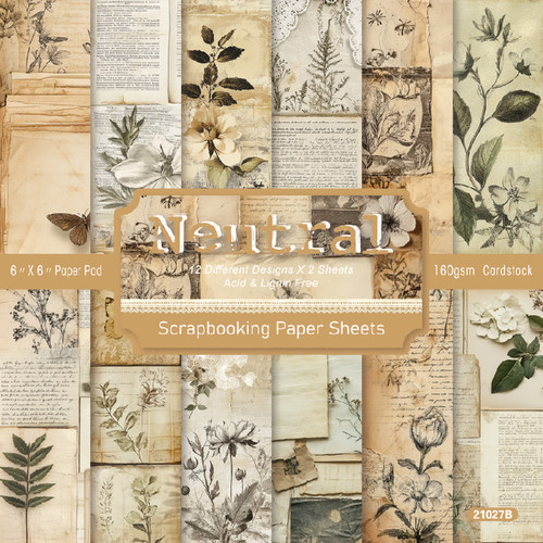 DIY相册剪贴本手账素材纸卡片制作背景纸6寸单面图案纸 叶稿