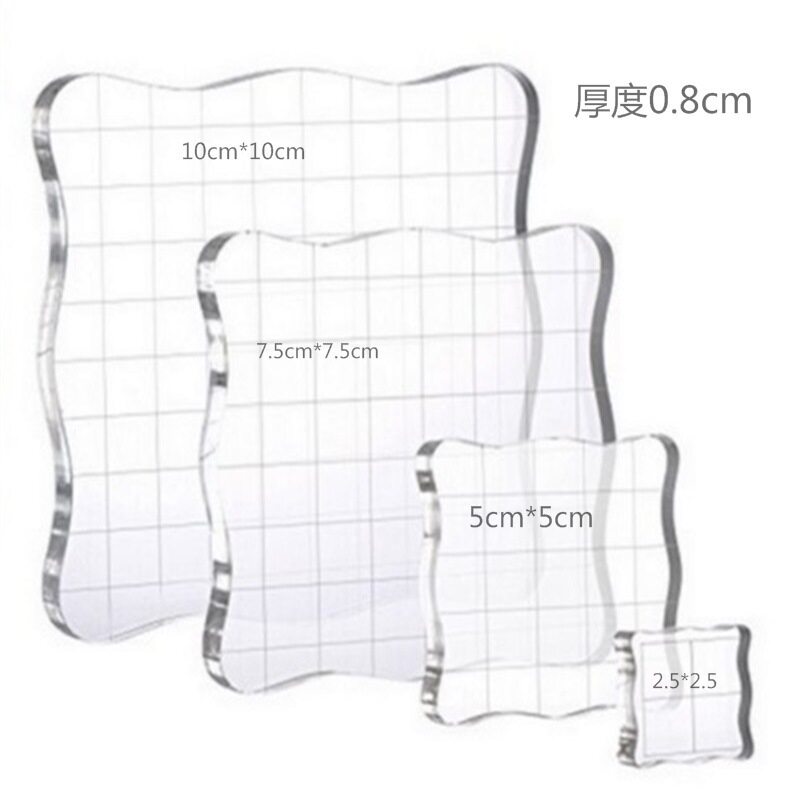 橡皮章透明印章图章套色帮手有机玻璃高品质水晶亚克力手柄背板