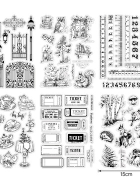 复古数字表格 透明印章 scrapbook 相册卡片手帐橡皮章成品章图章
