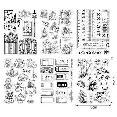 复古数字表格 透明印章 scrapbook 相册卡片手帐橡皮章成品章图章
