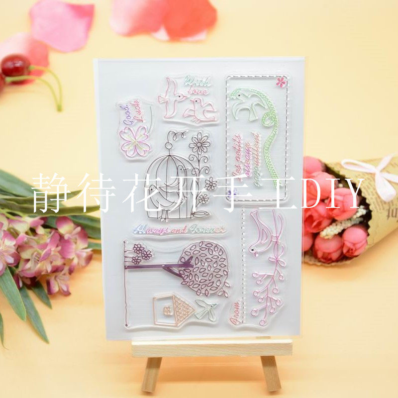 透明印章 scrapbook diy相册卡片手帐橡皮章成品章图章 风景图