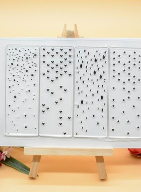 圆点爱心雨滴星星 scrapbook DIY相册卡片手帐橡皮章成品章图章