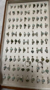 库存老货花丝镶嵌清代老翡翠戒指