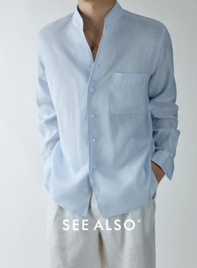 SEE ALSO『黑标高定』100%亚麻褶皱透气老钱极简新贵松弛翻领衬衫