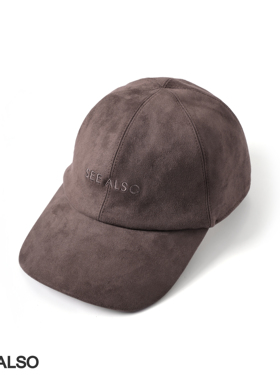 SEE ALSO『黑标旗舰』复古麂皮绒LOGO老钱新贵百搭圆顶极简鸭舌帽