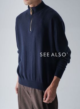 SEE ALSO『黑标山羊绒』超精纺绵羊毛长袖肘部皮老钱半拉链毛衣