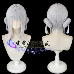 现货 Nikke胜利女神·白兔布兰儿cosplay假发 仿真头皮 分体发包