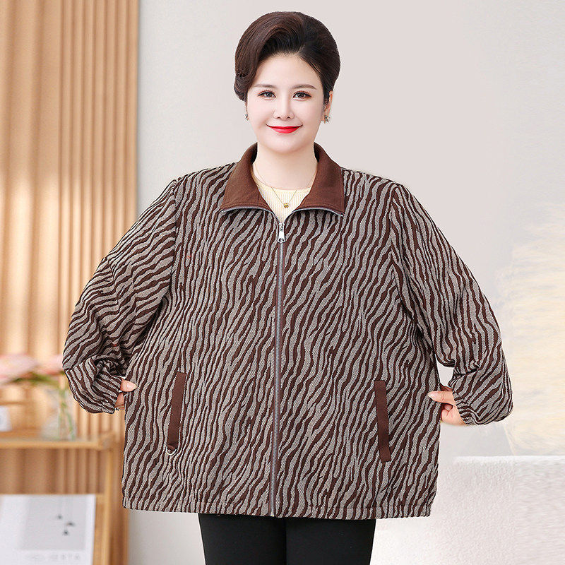 特大码中老年女装胖妈妈外套春装加肥加大号奶奶夹克2026新款太太