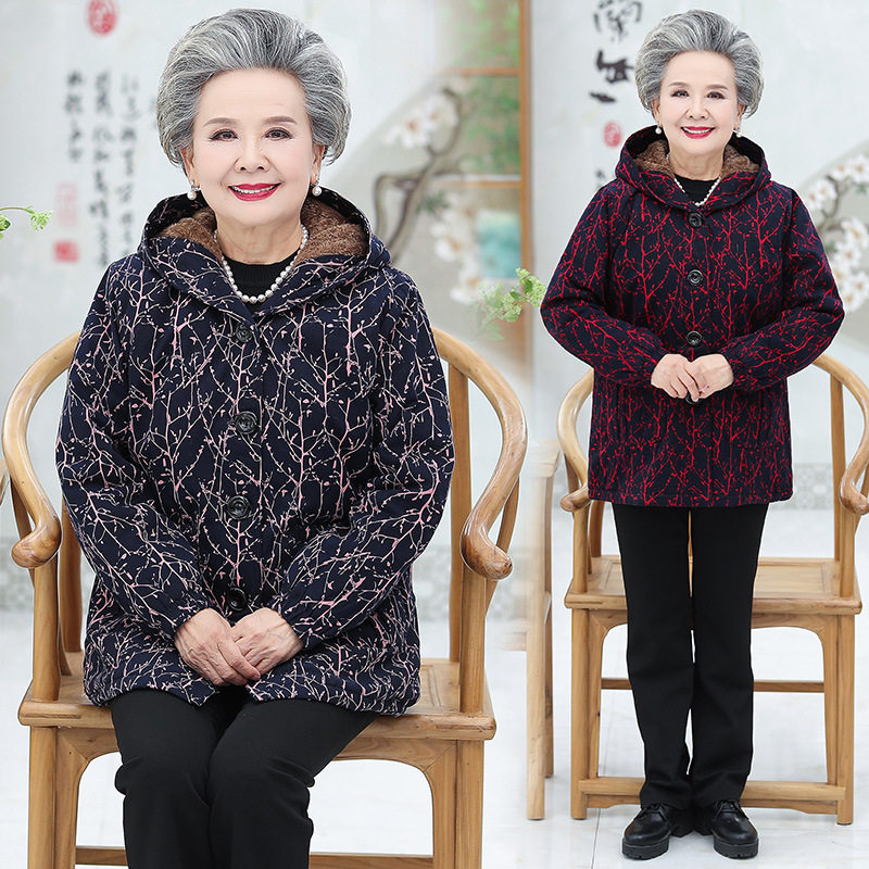 加肥加大码外套棉服中老年妈妈装