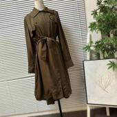 0202 17英伦风复古双排扣莱赛尔风衣外套女长款 洋气显瘦气质大衣