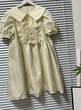 0319-13原创品牌泡泡袖甜美翻领连衣裙女装短袖仙女风冰淇淋女孩