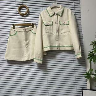 休闲外套 半身裙两件套 1深圳南油高货复古撞色滚边设计款 1201