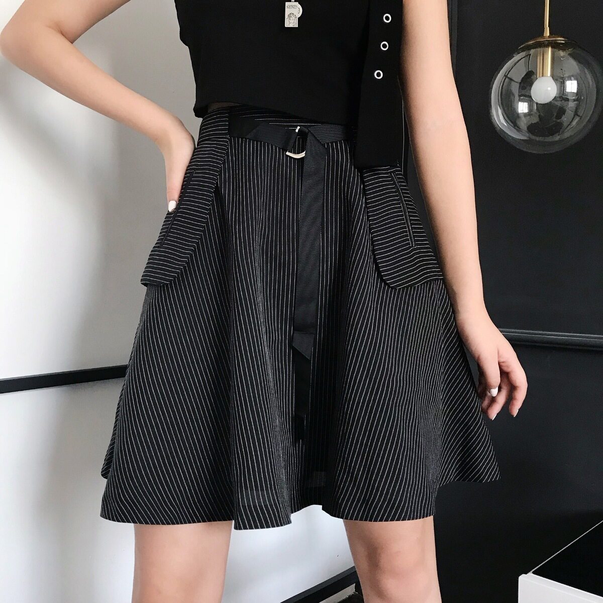 FF STUDIO定制 半身裙夏女2018新款ulzzang高腰显瘦条纹a字短裙在类目 女装/女士精品, 半身裙中 - 来自Buy2taobao.com提供专业的淘宝代购服务