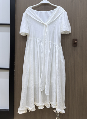 MONA 白色气质背心上衣无袖背心泡泡袖连衣裙小个子 2025夏季新款