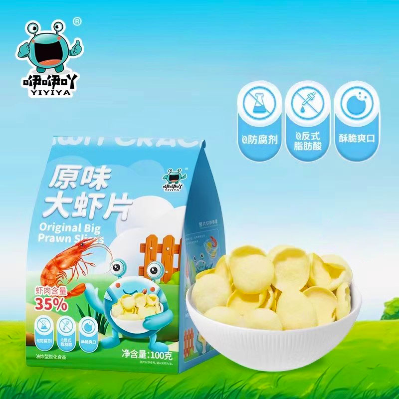 咿咿吖原味大虾片 虾条 小零食小包装解馋小吃办公休闲食品100g