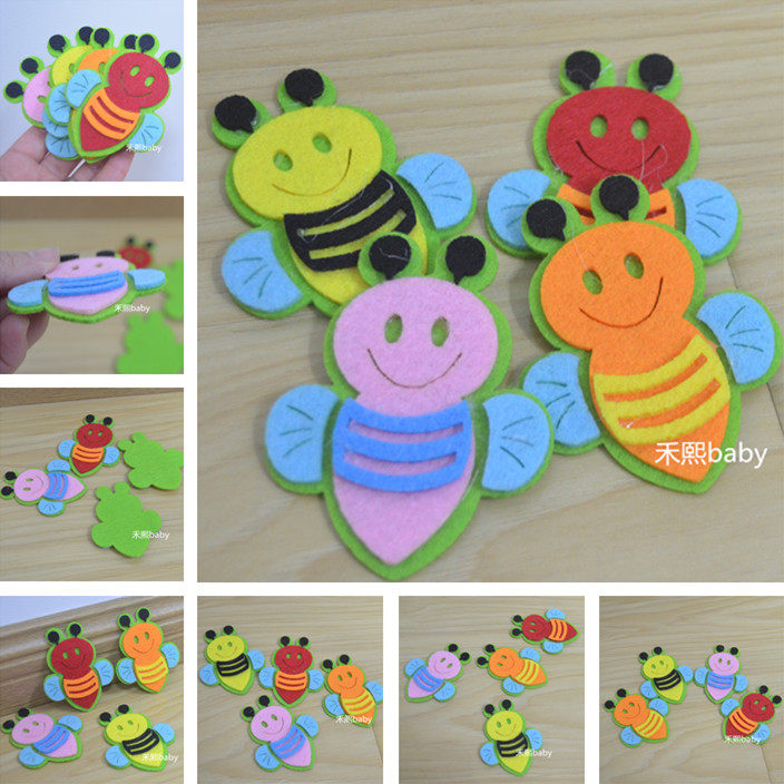 幼儿园无纺布小蜜蜂蜻蜓多彩蜜蜂墙贴环境布置品黑板报主题素材帖