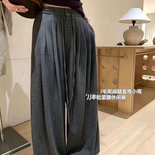 IU ROOM-秋上新慵懒风垂感纯色休闲裤YS1-1800