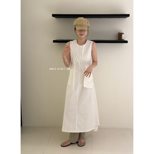 【MK /Hola Cute】气质收腰款包包背心连衣裙(配包包)  6265