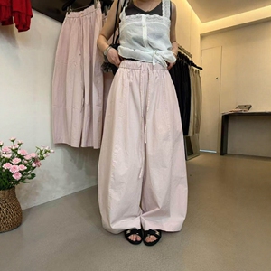 IU ROOM 夏季新款纸片人气球裤松紧腰抽绳休闲裤显瘦阔腿裤5733