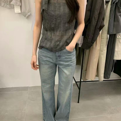 IU ROOM-26夏上新简约风百搭飘带背心5655