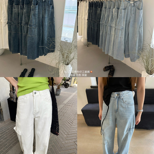 FIFTEEN-26年早春工装风宽松水洗弯刀裤牛仔裤ys-6002