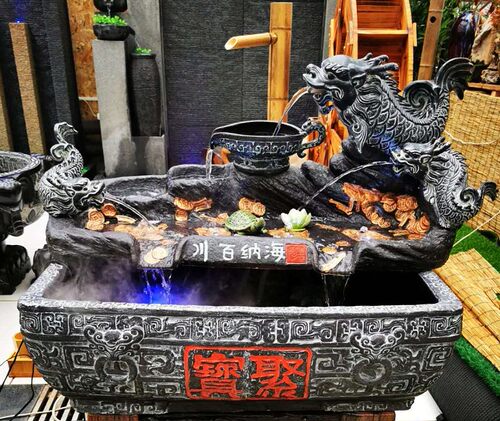 流水摆件 长水槽 鱼缸 古风经典 酒店办公室 客厅加湿器 室内喷泉 - 封面