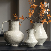 景德镇新中式 手作花瓶侘寂风复古轻奢陶瓷花瓶客厅玄关皓羽瓶镧林