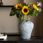 现代简约半熟草莓陶瓷花瓶新中式 饰水培鲜花插花家居摆件 电视柜装