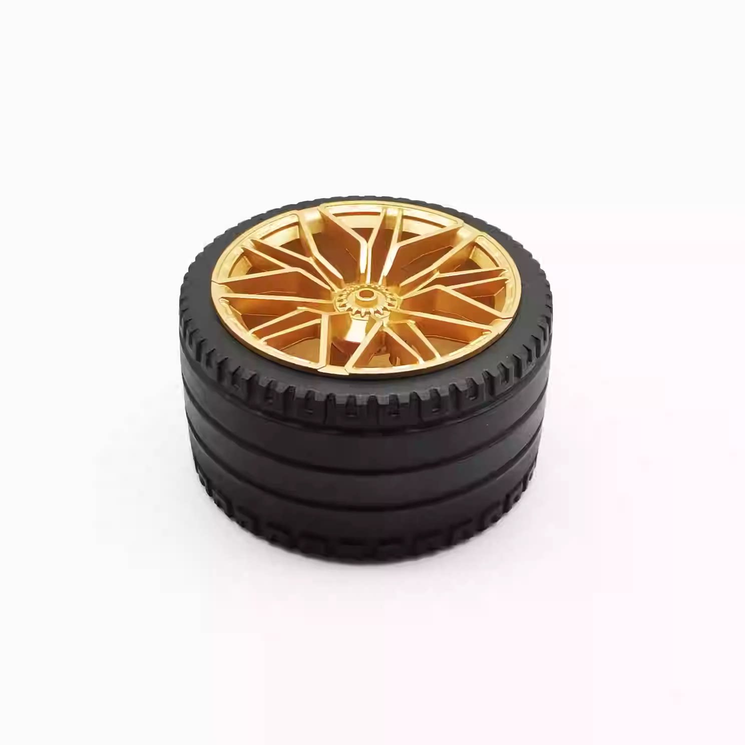 MOC小颗粒积木配件68577 81.6*44mm补件兰博基尼汽车金色轮毂轮胎图片