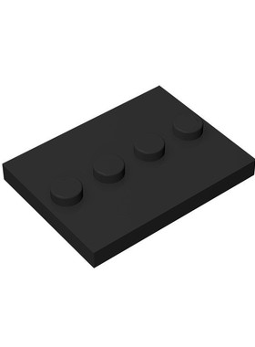 国产人仔小底板配件站板展示收纳88646小颗粒积木摆放3x4黑色底板