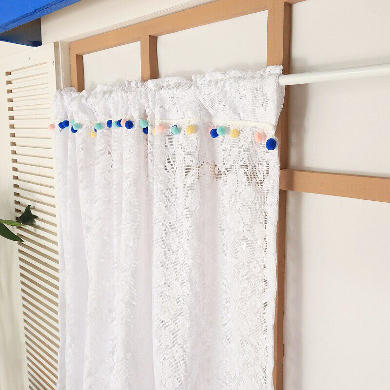 柜子帘遮挡帘纱帘免打孔小窗帘半帘门帘白色窗幔帘头短帘半截帘子