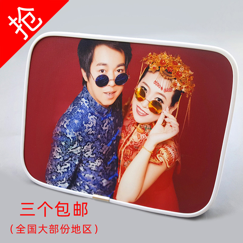 拉菲木版画拉米娜包边摆台相框照片墙婚纱照宝宝摆台边板画相架