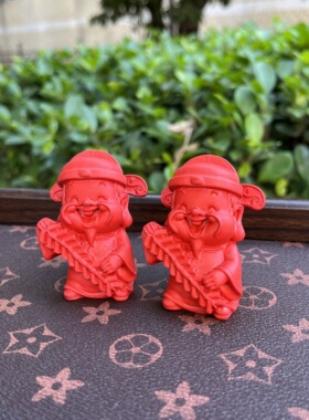 朱砂红色财神爷家用中式摆件文财神乔迁店铺开业礼品送人桌面摆饰