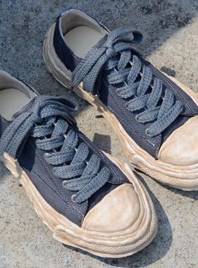 久乐徒@大头溶解鞋复古做旧脏脏鞋原创百搭休闲板鞋厚底老爹鞋男