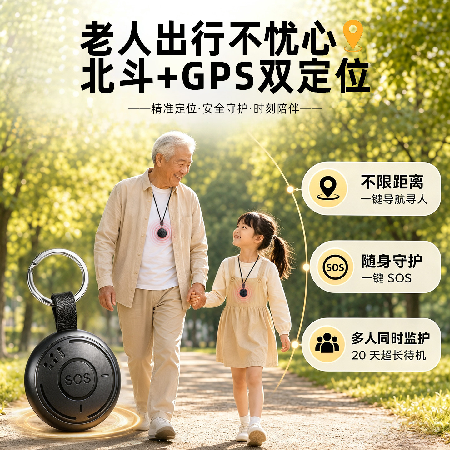 北斗GPS定位器老人儿童防走丢神器老年痴呆防走失定位追踪电话超长待机老年人专用5G通话定位芯片升级