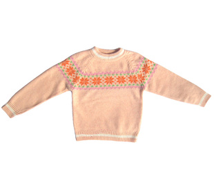 儿童提花纯毛针织衫全毛羊毛衫中大童圆领套毛衣打底衫保暖内衣