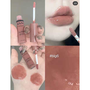 gloss黄油唇彩唇釉nyx口红16praline蜜桃奶茶 butter NYX lip