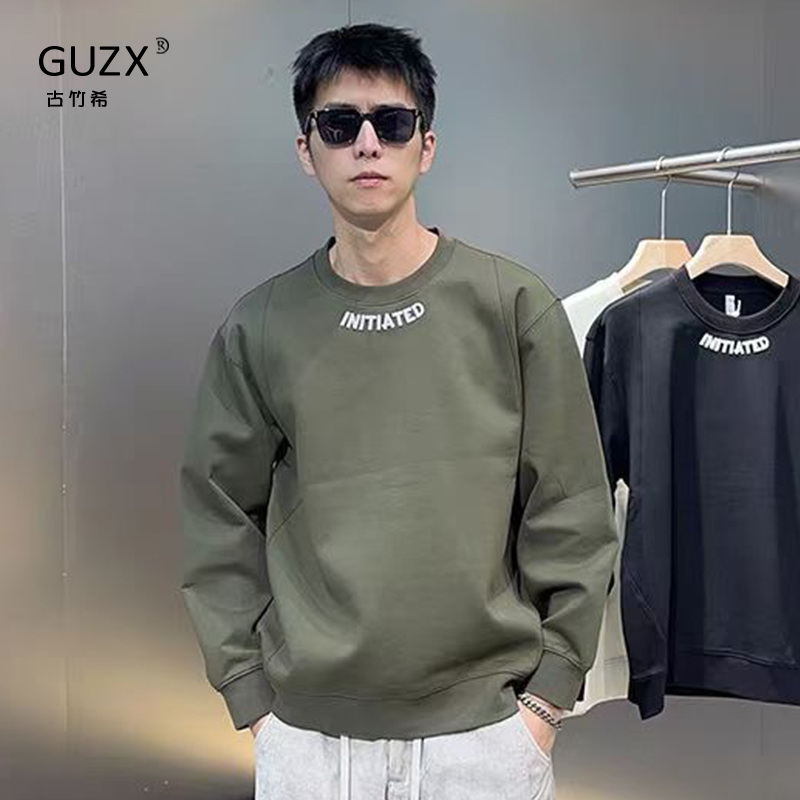 高品质空气层宽松圆领卫衣