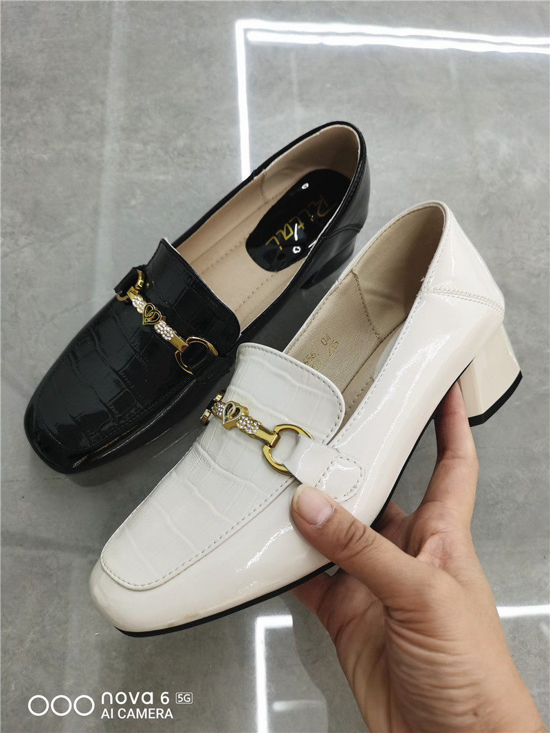 日泰乐福鞋英伦风2022新款套脚高跟休闲女鞋乐福鞋0432q22656